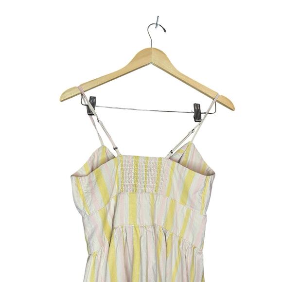 Roxy Under the Sun Strap Sundress Small Cotton Butter Yellow Petal Pink Pastel - Picture 7 of 7